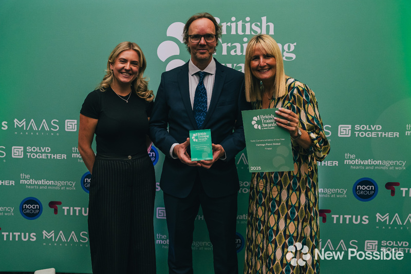 Isabel, Tim and Tracy with award